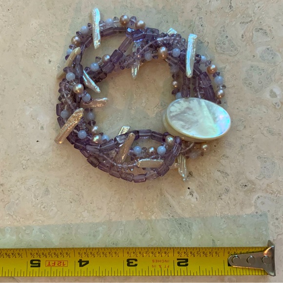 Beautiful Pearl & Amethyst Bracelet - Picture 2 of 5